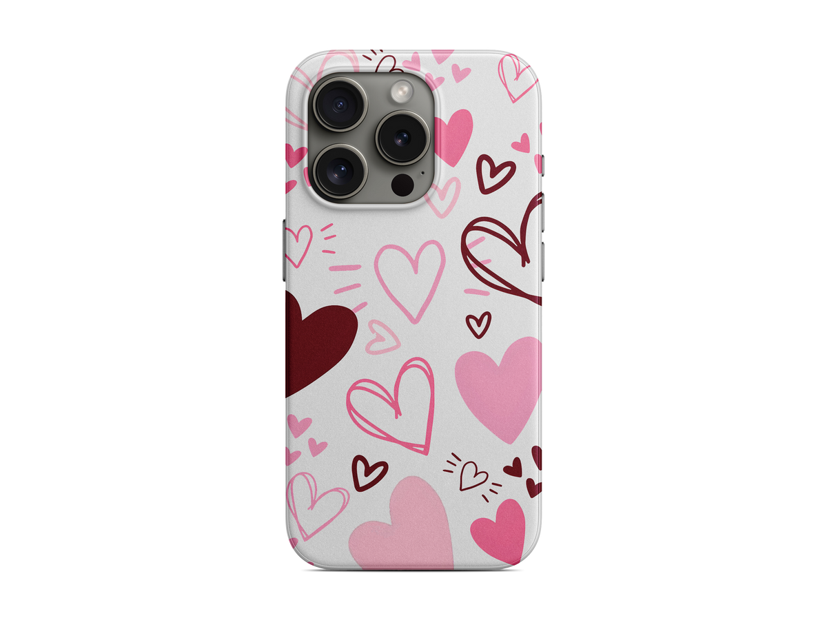 Pembe Kalp Kolajı Telefon Kılıfı (L112)