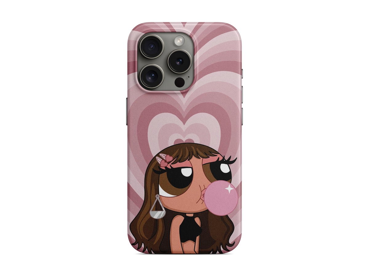 Pembe Kalpli Çizgi Kız Telefon Kılıfı (L127)