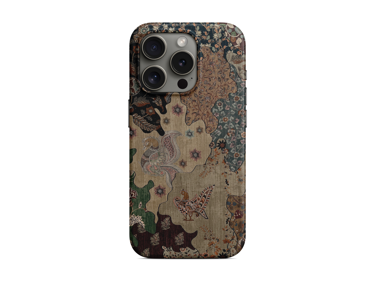 Krem Vintage Botanik Telefon Kılıfı (L139)