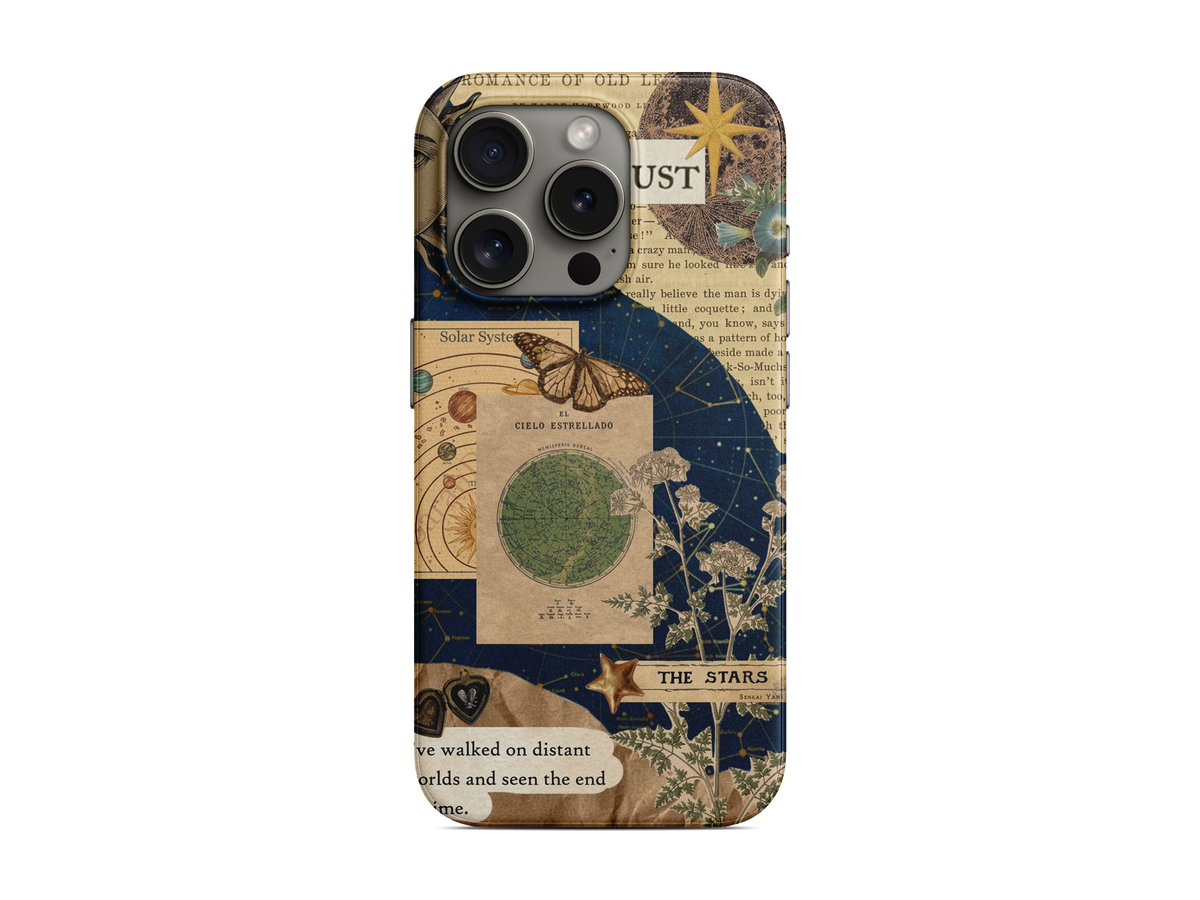 Sarı Mavi Sanat Kolajı Telefon Kılıfı (L153)