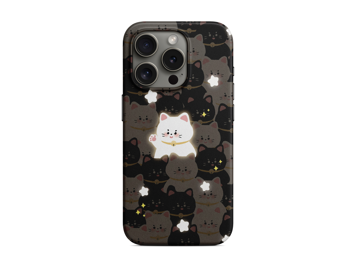 Siyah Beyaz Damalı Kedi Telefon Kılıfı (L158)