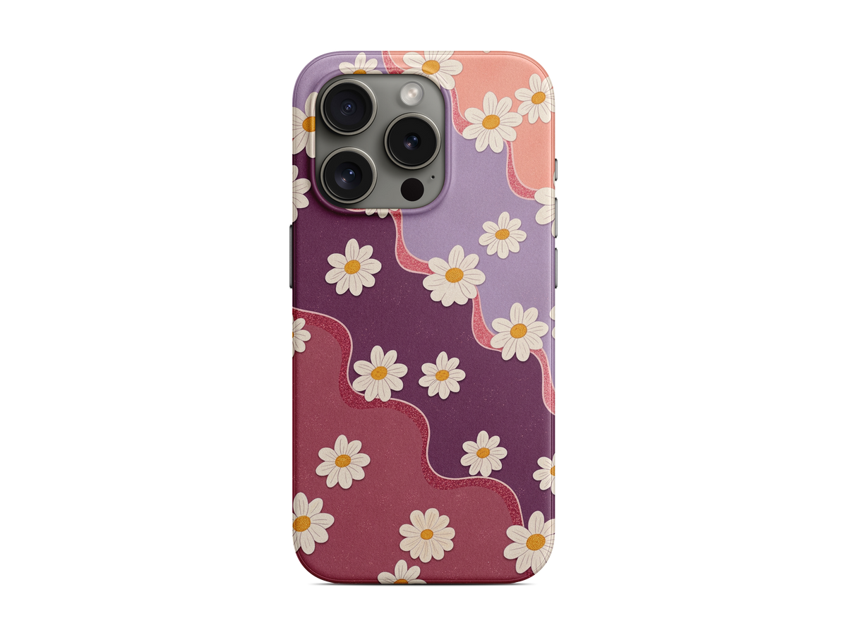 Bordo Papatyalar Telefon Kılıfı (L194)