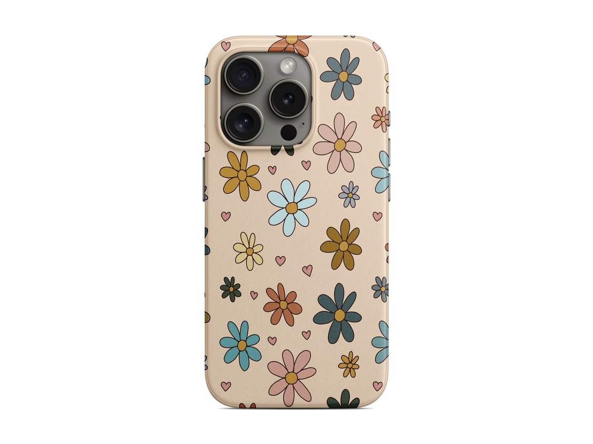 Retro Renkli Papatyalar Telefon Kılıfı (L206)