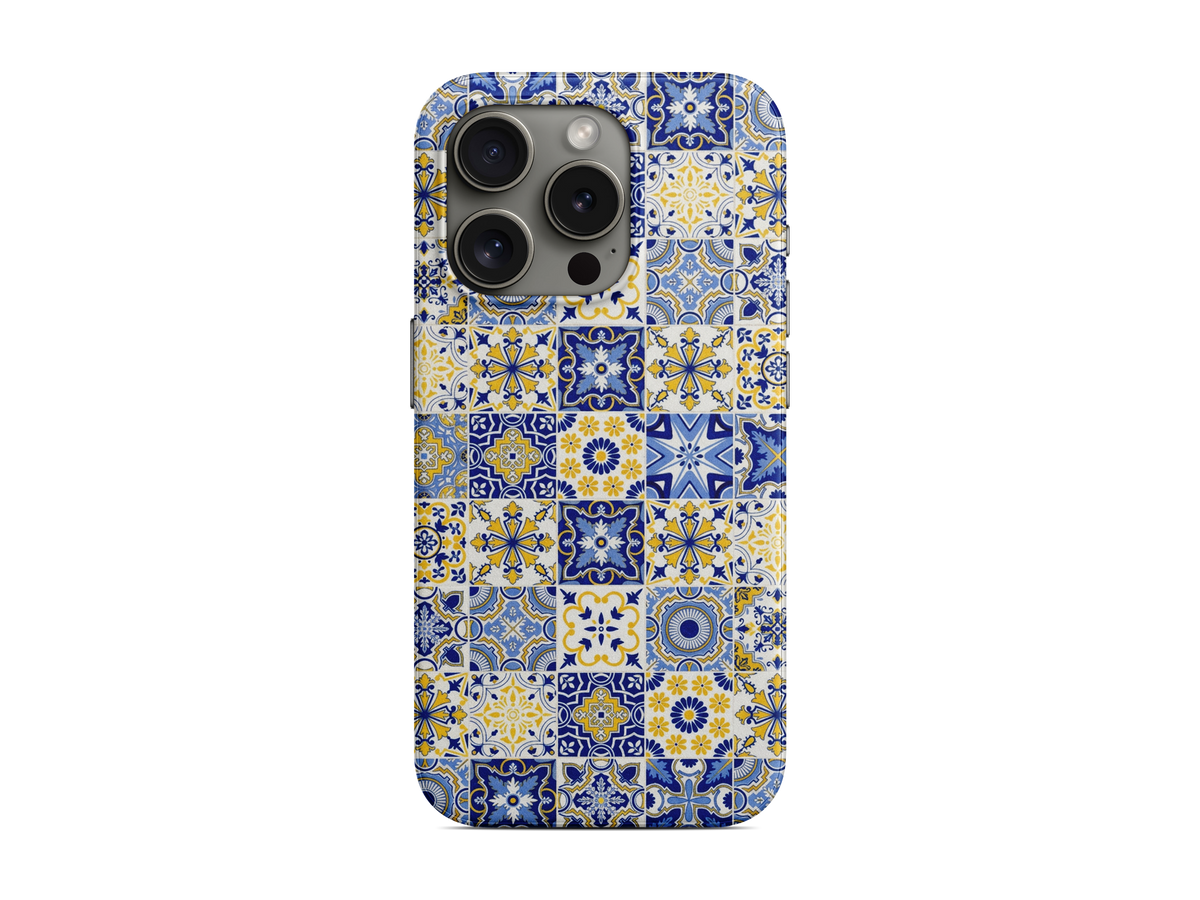 Mavi Sarı Çini Telefon Kılıfı (L207)