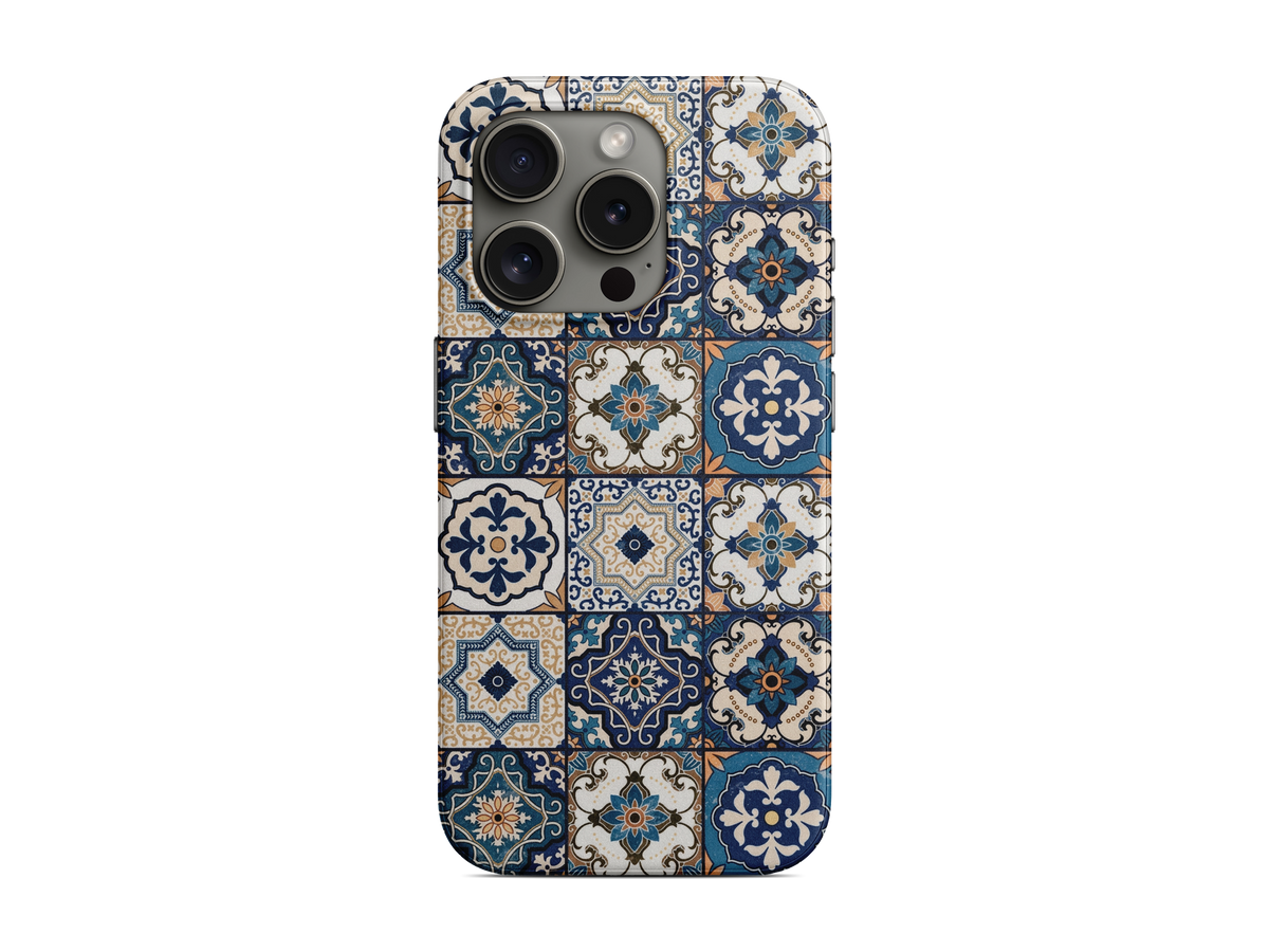 Siyah Beyaz Çini Telefon Kılıfı (L208)