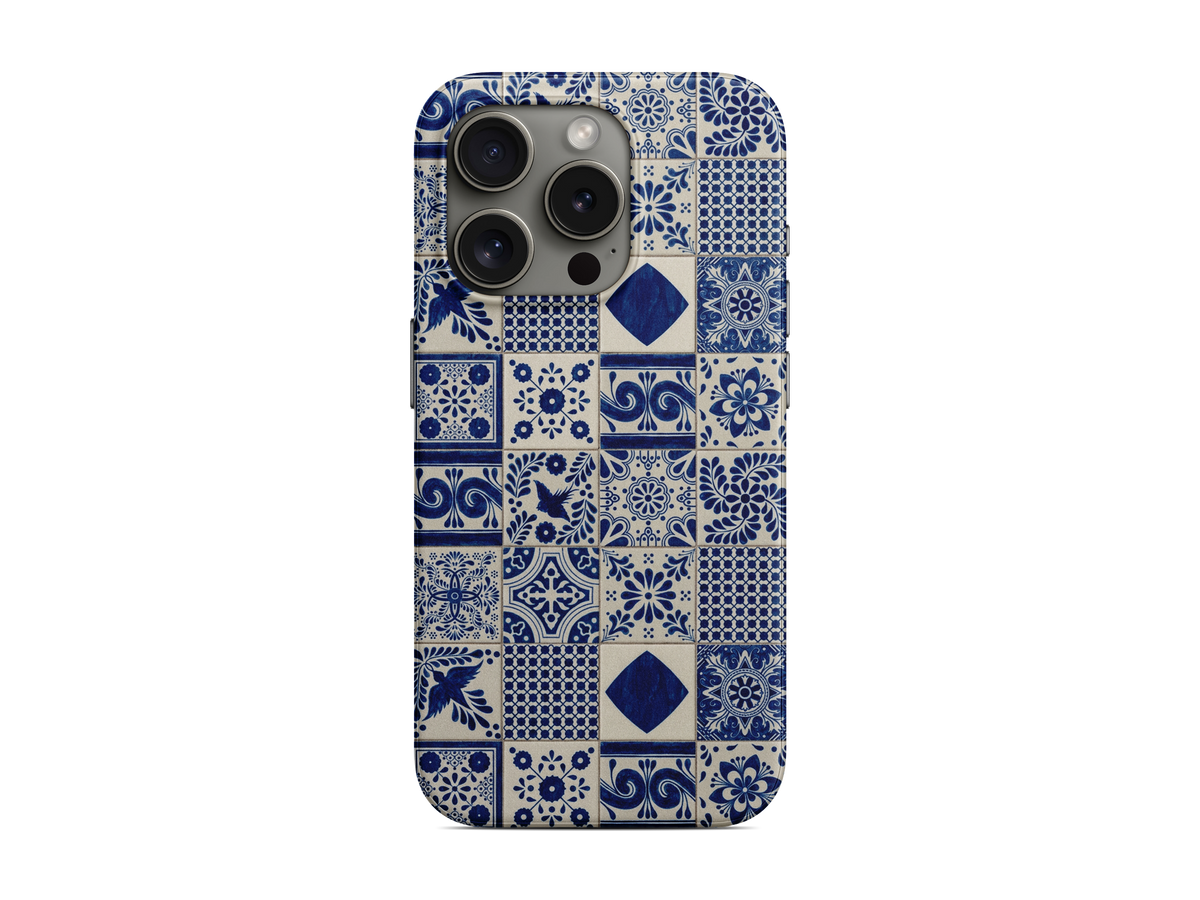 Lacivert Çini Mozaik Telefon Kılıfı (L209)