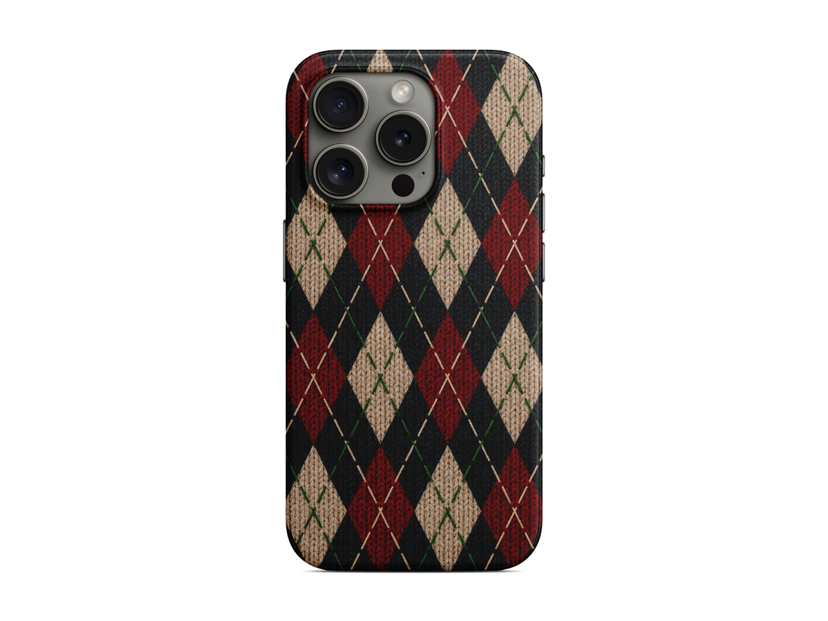 Bordo Yeşil Baklava Telefon Kılıfı (L215)