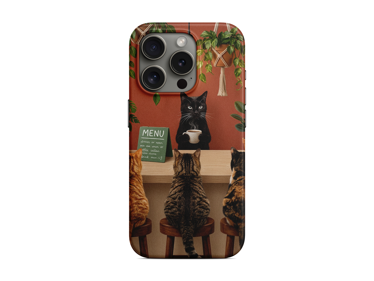 Kedili Vintage İç Mekân Telefon Kılıfı (L233)