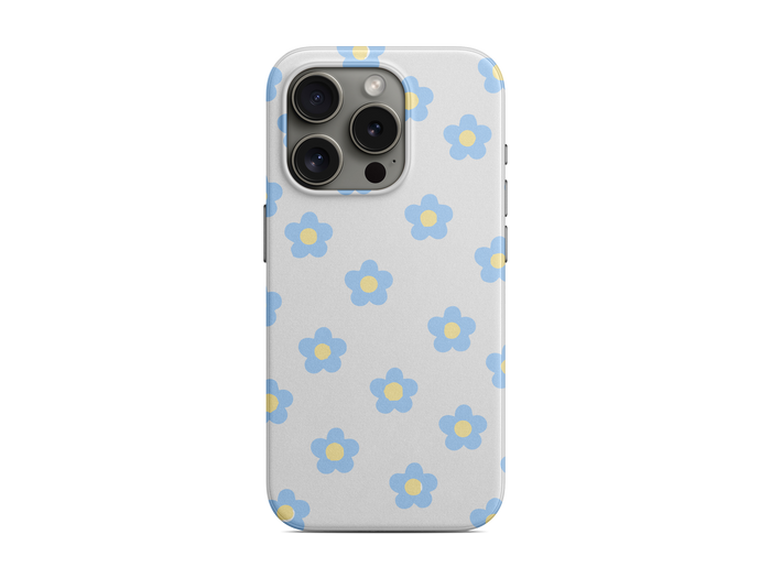Açık Mavi Çiçekler Telefon Kılıfı (L242)