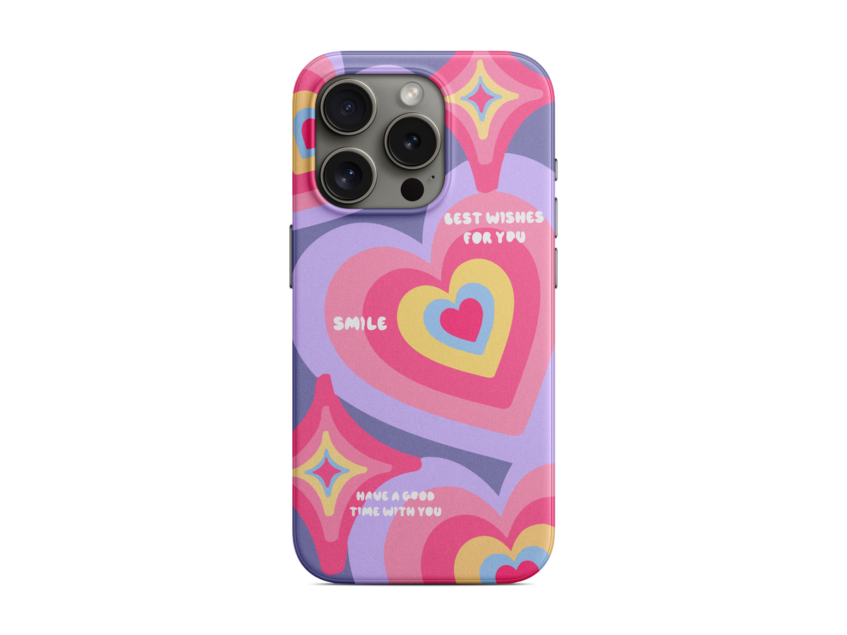Pembe Renkli Kalpler Telefon Kılıfı (L257)