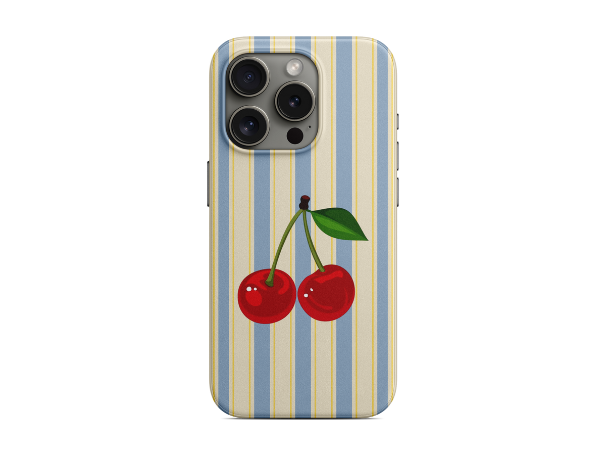 Çizgili Kiraz Telefon Kılıfı (L258)