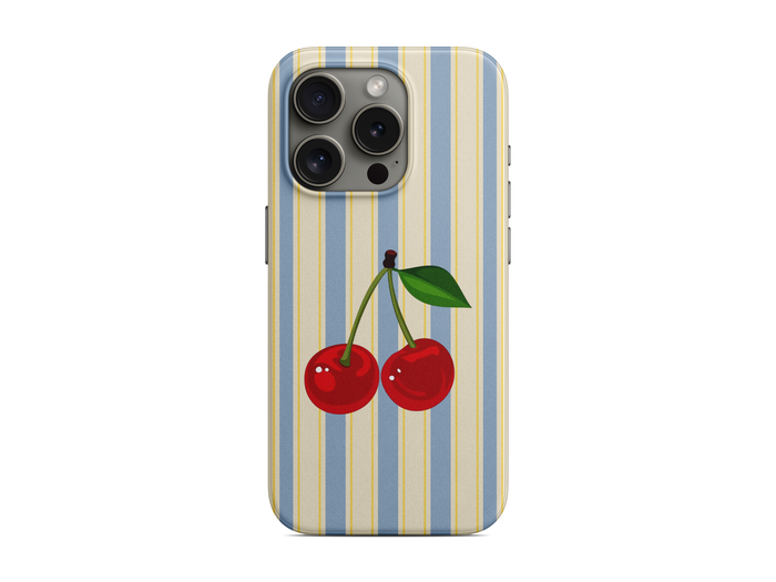 Çizgili Kiraz Telefon Kılıfı (L258)