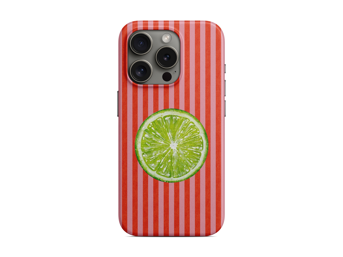 Kırmızı Çizgili Misket Limonu Telefon Kılıfı (L266)