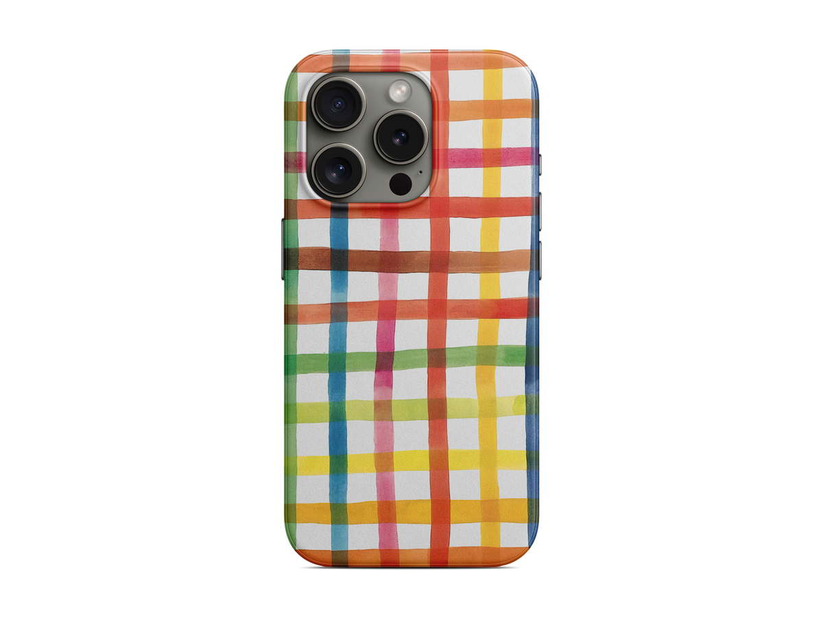 Renkli Çizgi Izgara Telefon Kılıfı (L270)