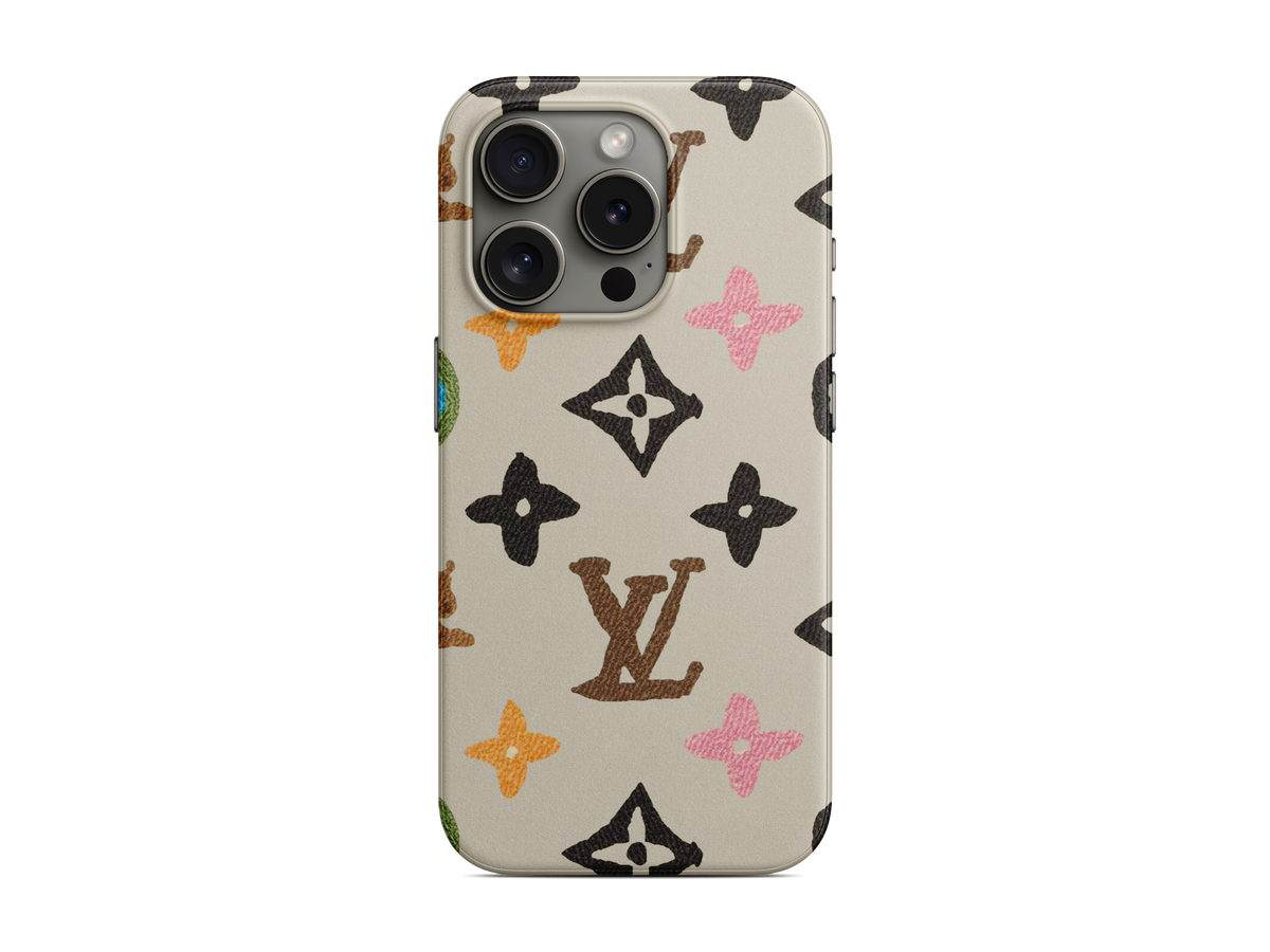 Bej Monogram Semboller Telefon Kılıfı (L288)