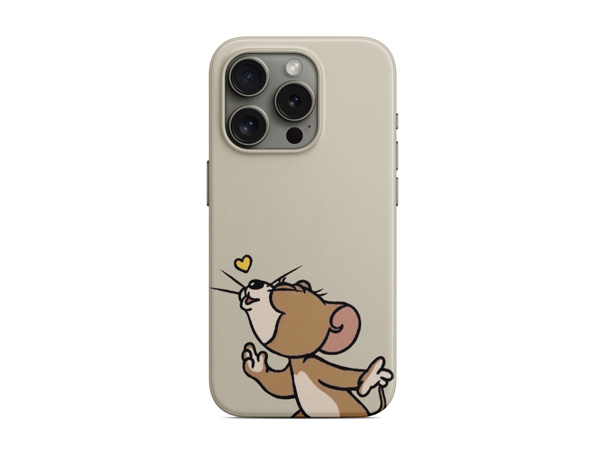 Krem Uykucu Fare Telefon Kılıfı (L298)
