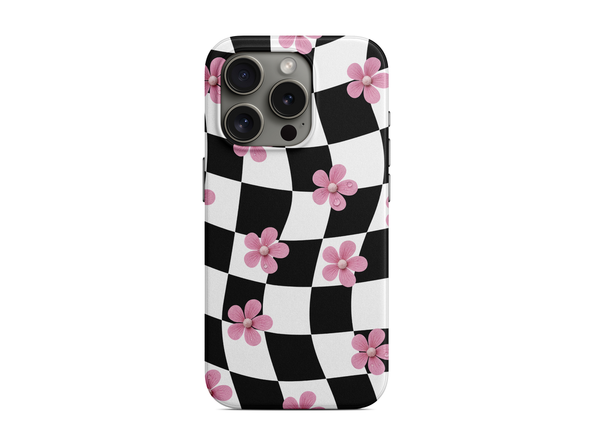 Siyah Pembe Dama Telefon Kılıfı (L312)