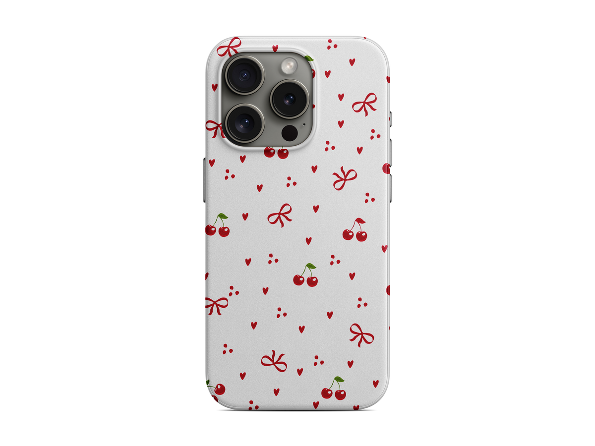 Beyaz Minik Kalp Çiçek Telefon Kılıfı (L323)