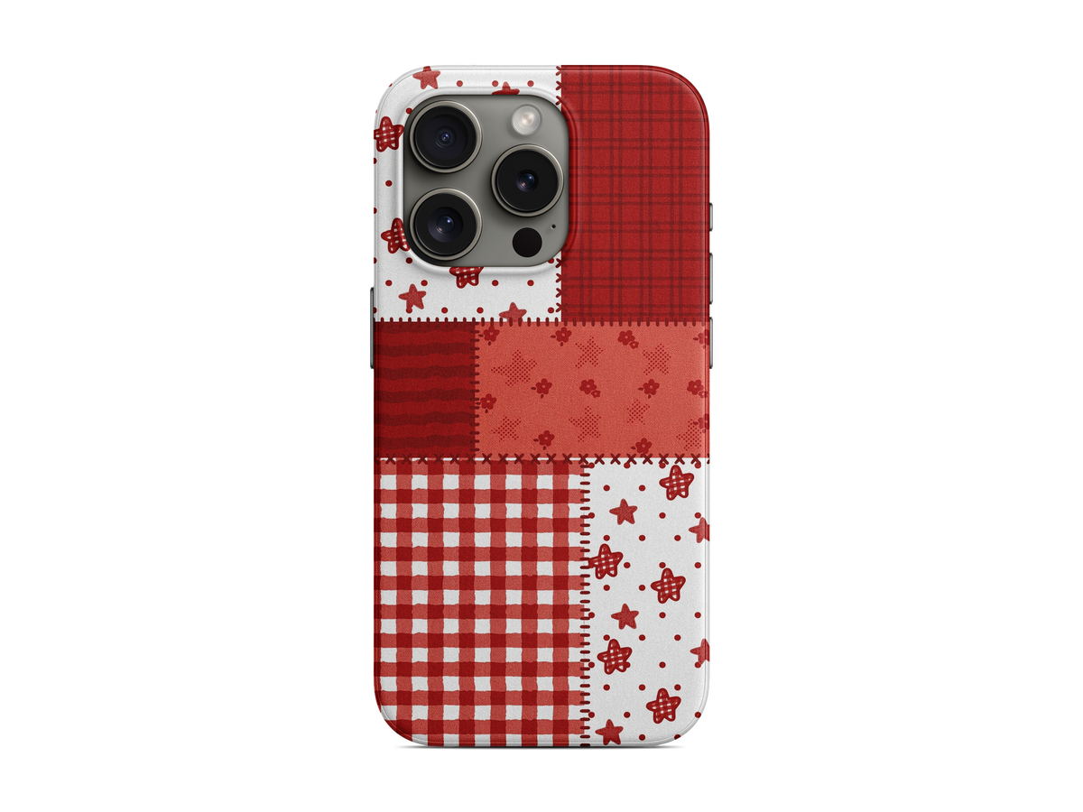 Kırmızı Patchwork Telefon Kılıfı (L338)