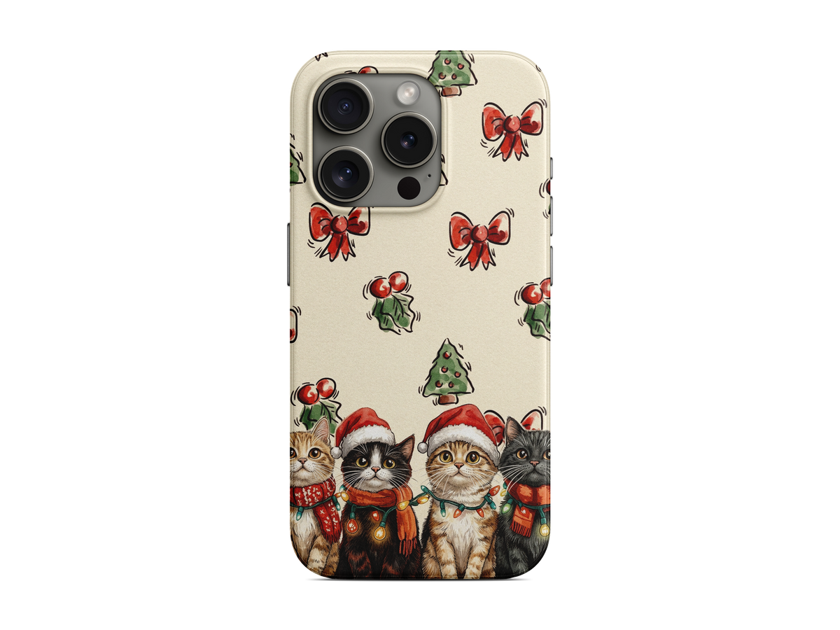 Krem Yılbaşı Deseni Telefon Kılıfı (L352)