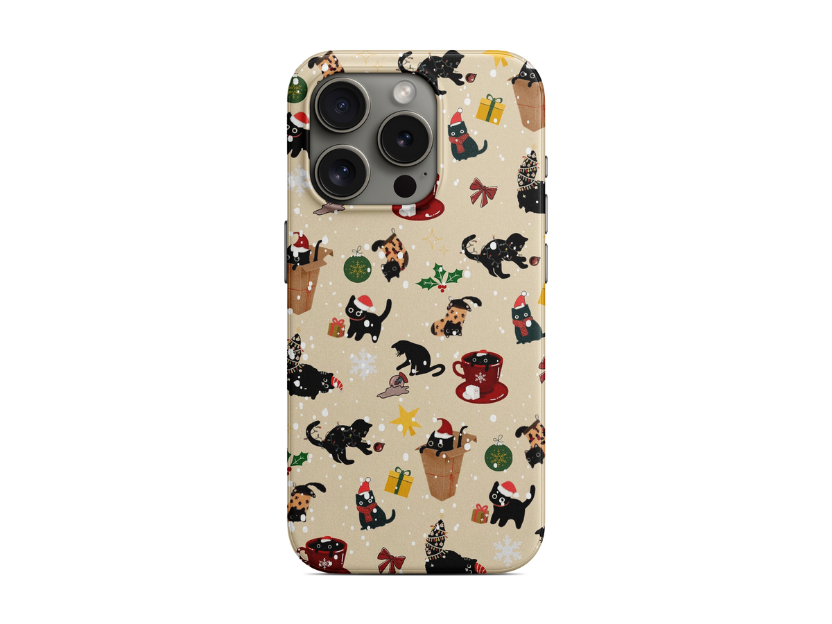 Krem Minik Yılbaşı Motifleri Telefon Kılıfı (L355)