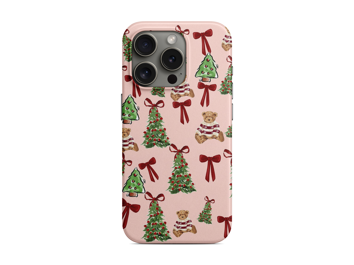 Pembe Yılbaşı Motifleri Telefon Kılıfı (L357)