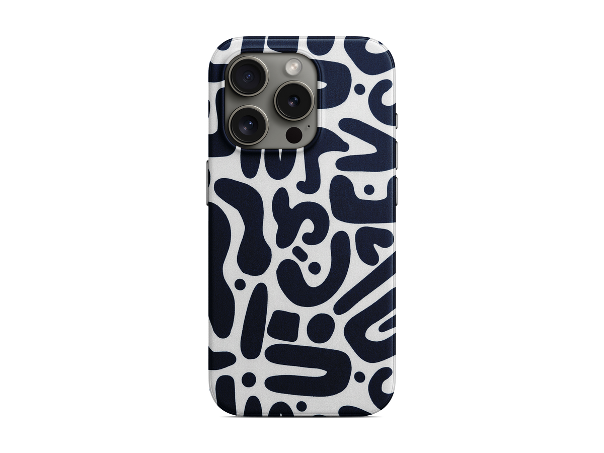 Lacivert Soyut Dalgalar Telefon Kılıfı (L359)