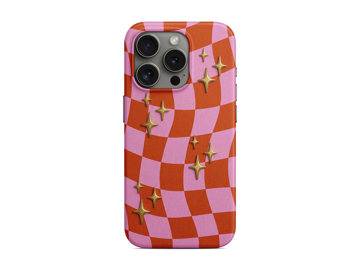 Turuncu Pembe Dama Telefon Kılıfı (L368)