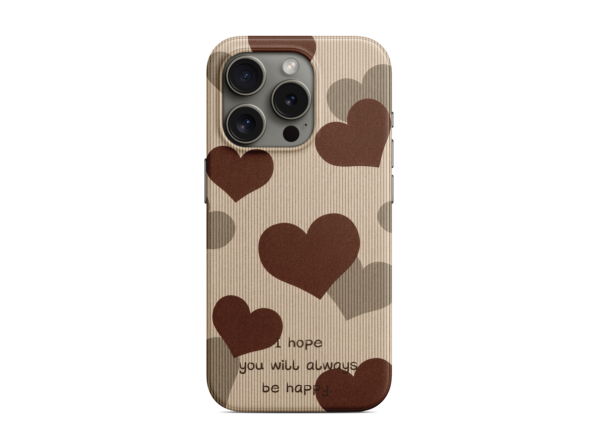 Bej Kahverengi Kalpler Telefon Kılıfı (L371)