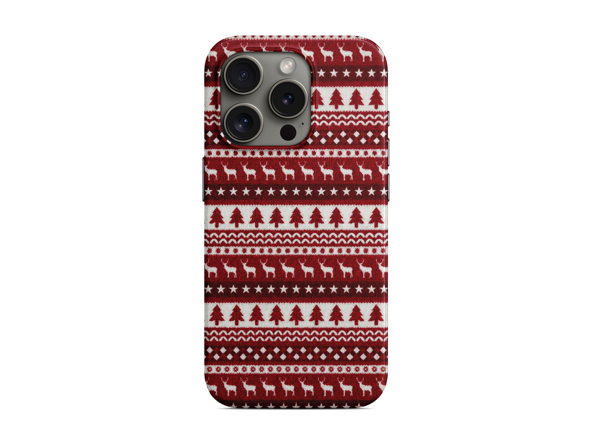 Bordo Örgü Deseni Telefon Kılıfı (L373)