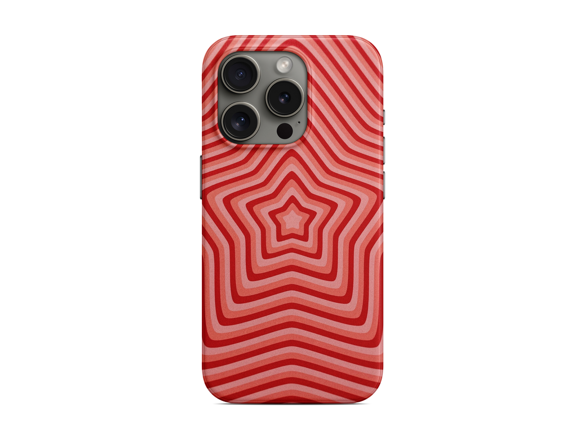 Kırmızı Dalgalı Kontur Telefon Kılıfı (L374)
