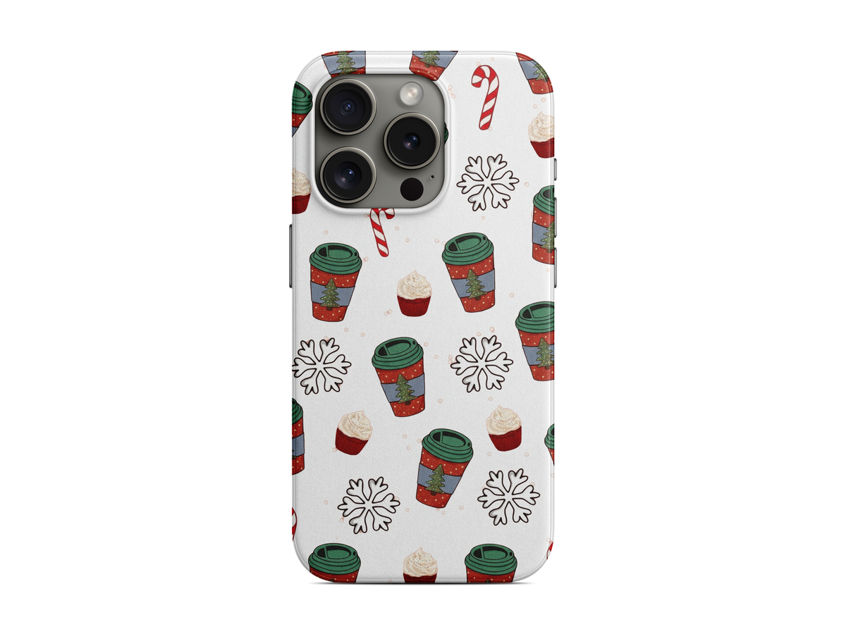 Krem Minik Yılbaşı Deseni Telefon Kılıfı (L379)