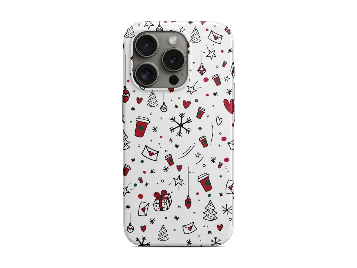 Beyaz Minik Yılbaşı Deseni Telefon Kılıfı (L382)